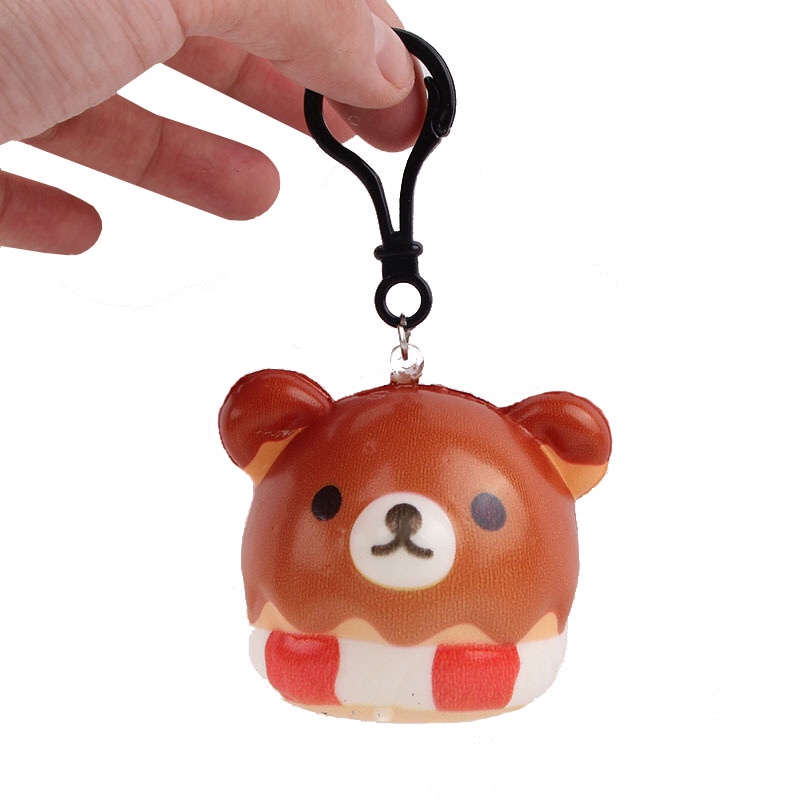 Đồ Chơi Squishy Gấu Rilakkuma Mini 5cm Có Móc Khóa S211