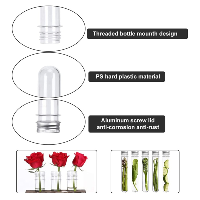 Set 30 Ống Nghiệm Nhựa 45Ml Có Nắp Trong Suốt Tiện Dụng