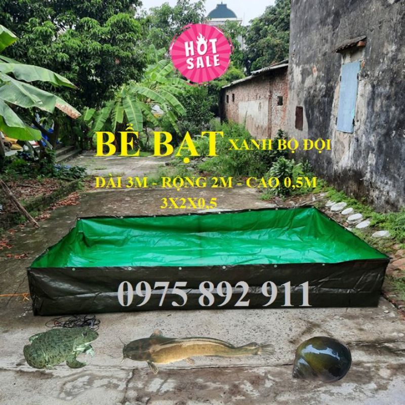Bể bạt nuôi ốc ếch cá lươn trạch - xanh bộ đội hàn quốc