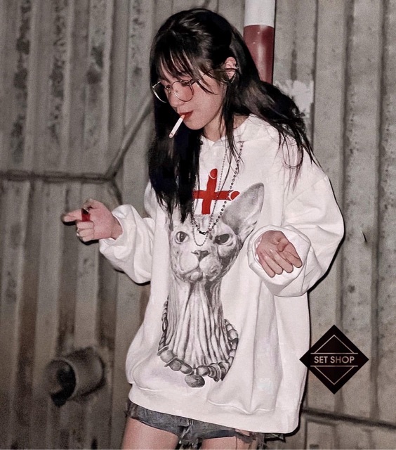 Hoodie mèo Ai Cập double chain | BigBuy360 - bigbuy360.vn