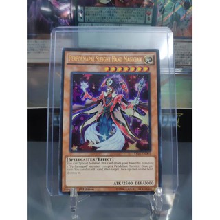 [ Dưa Hấu Yugioh ] Lá bài thẻ bài Performapal Sleight Hand Magician - Ultra Rare - Tặng bọc bài nhựa bảo quản
