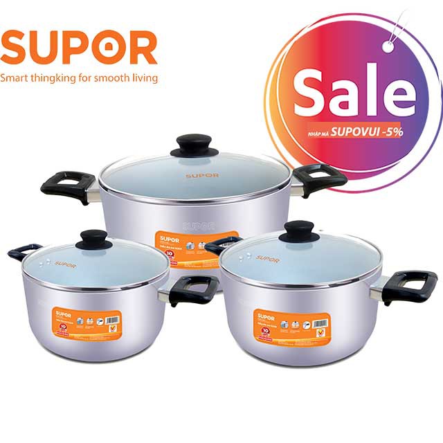 Bộ nồi hợp kim nhôm SUPOR S17A-T1