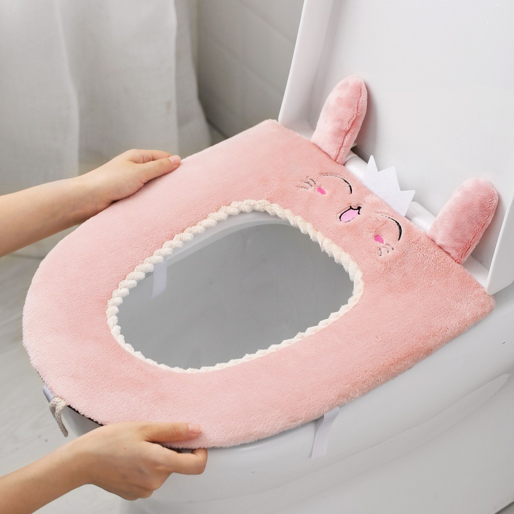 Đệm Lót Bệ Ngồi Toilet JUJIAJIA Bằng Vải Bông Mềm Mịn Không Thấm Nước