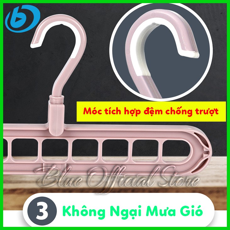 Móc Treo Quần Áo ⭐Móc Treo Đồ  Đa Năng Tiết Kiệm Diện Tích ⭐Móc Treo Tường 9 Lỗ Tiện Dụng 🥂 Đồ Gia Dụng 🥂 Thông Minh