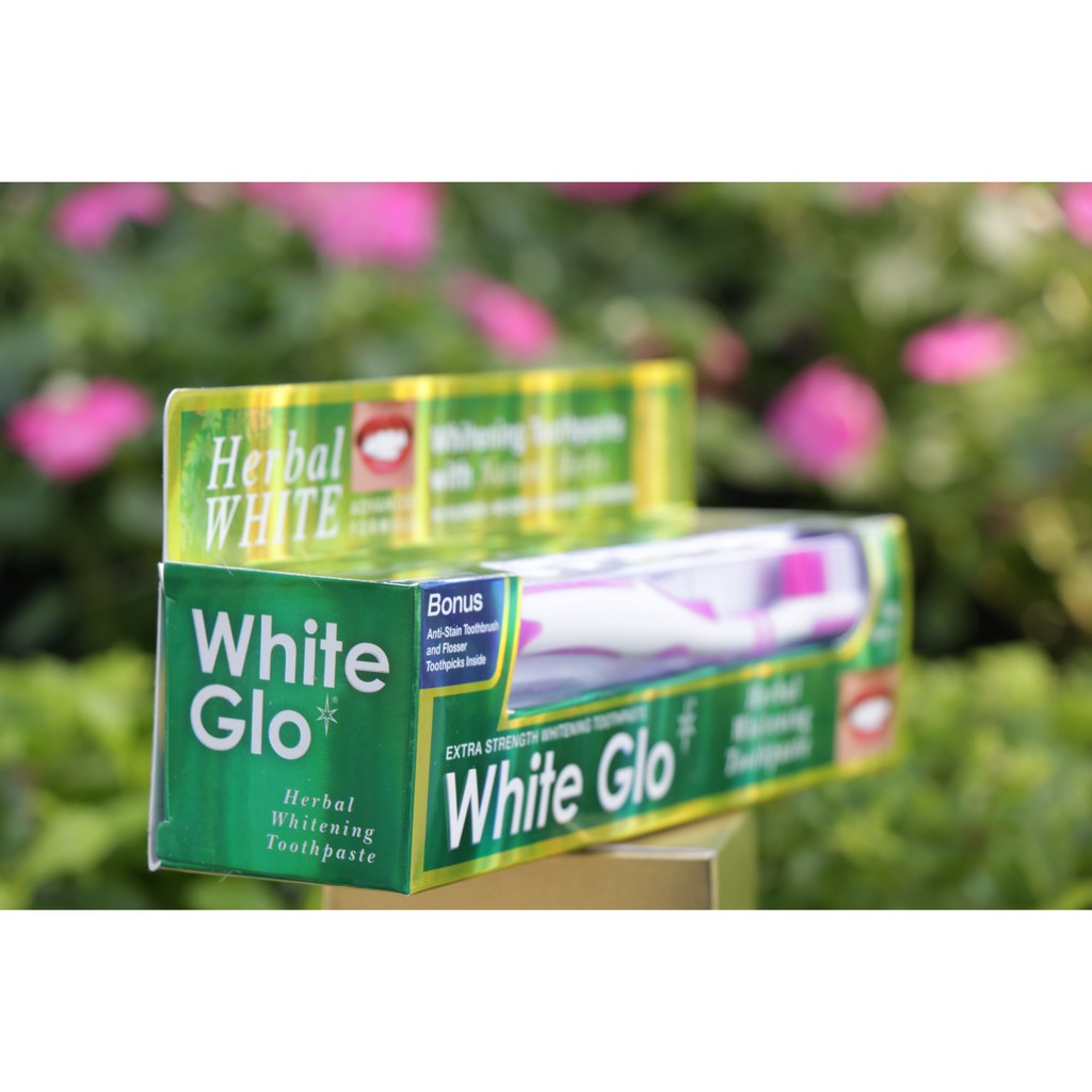 Kem đánh răng White Glo thảo mộc 150gr _ Herbal Whitening Toothpaste