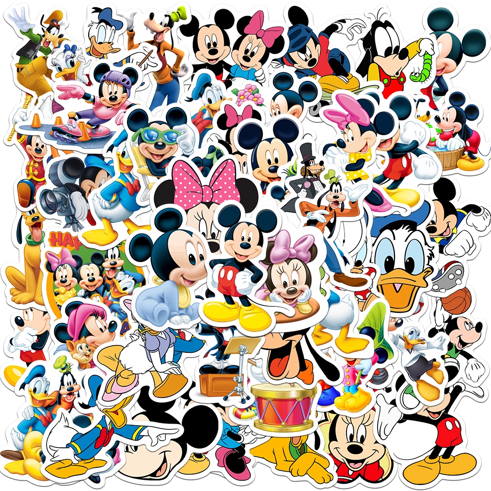 Bộ 10/50 Sticker Hoạt Hình Chống Thấm Nước