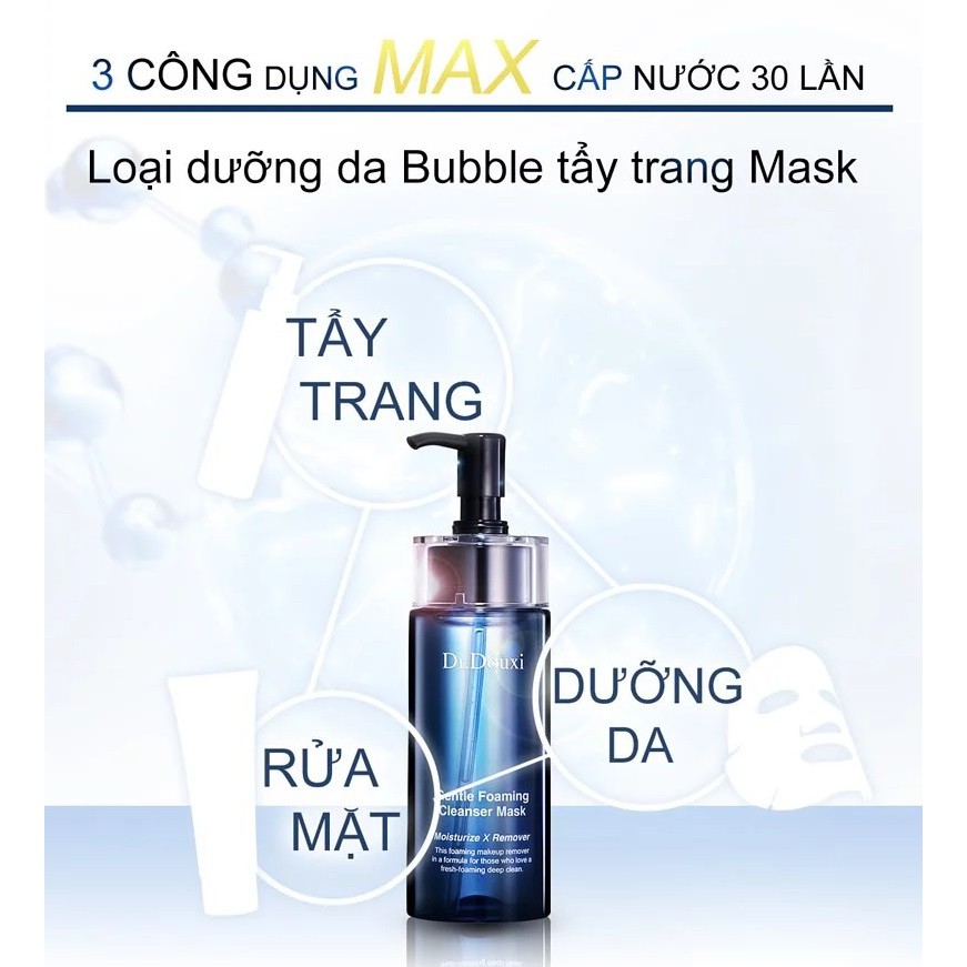 Gel Rửa Mặt Sủi Bọt Làm Sạch Giảm Nám Sáng Da 3 trong 1  Dr.Douxi - 120g