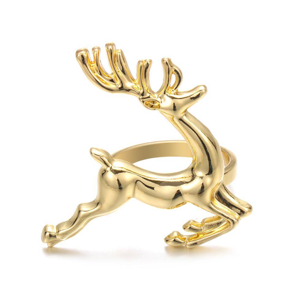 Vòng Nhẫn Kim Loại Hình Tuần Lộc Giáng Sinh Trang Trí Bàn Ăn DIY