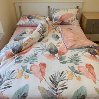 Bộ chăn ga gối cotton poly hoa bằng lăng