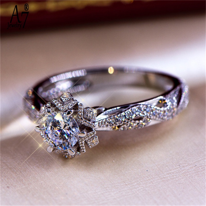 Nhẫn bạc S925 1 Karat Moissanite