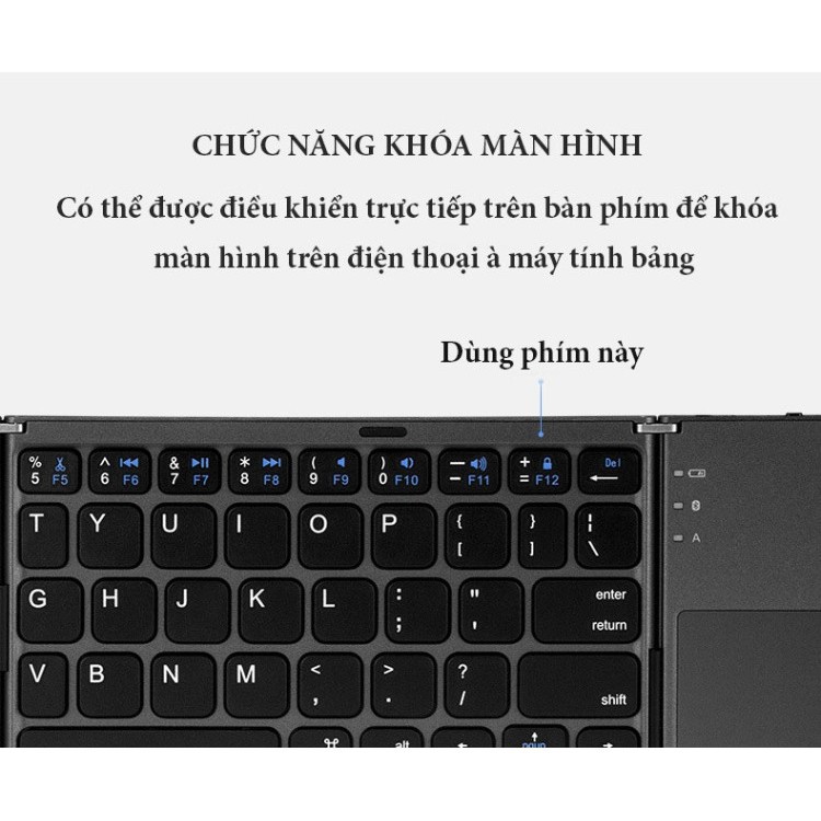 Bàn phím Bluetooth có Touchpad xếp gọn (tương thích với HĐH : IOS/Android/win/mac... ) ( Màu Bạc | Màu Đen )