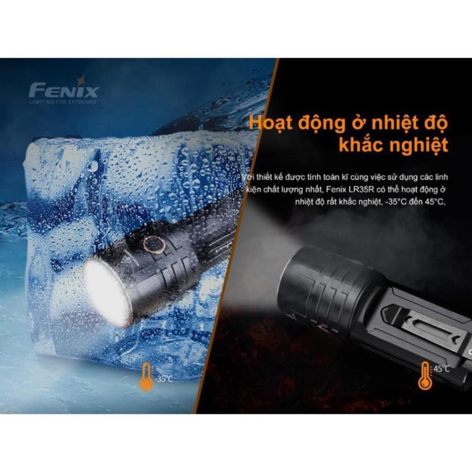 Đèn Pin cao cấp FENIX LR35R – Độ sáng 10000 chiếu xa 500m, sạc nhanh Type -C và sử dụng 2 pin 21700 (kèm theo)