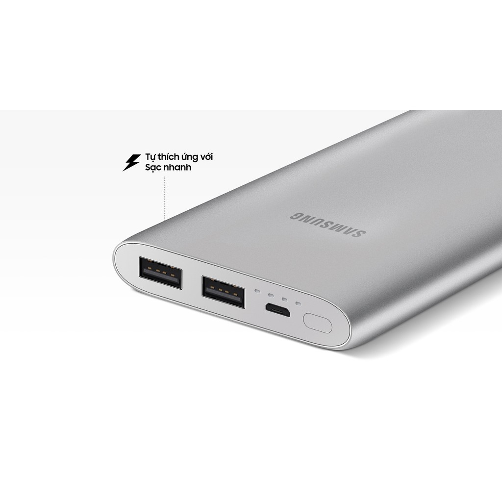 Pin sạc dự phòng Samsung EB-P1100 10.000mAh Micro-USB (Bạc) CHÍNH HÃNG PHÂN PHỐI