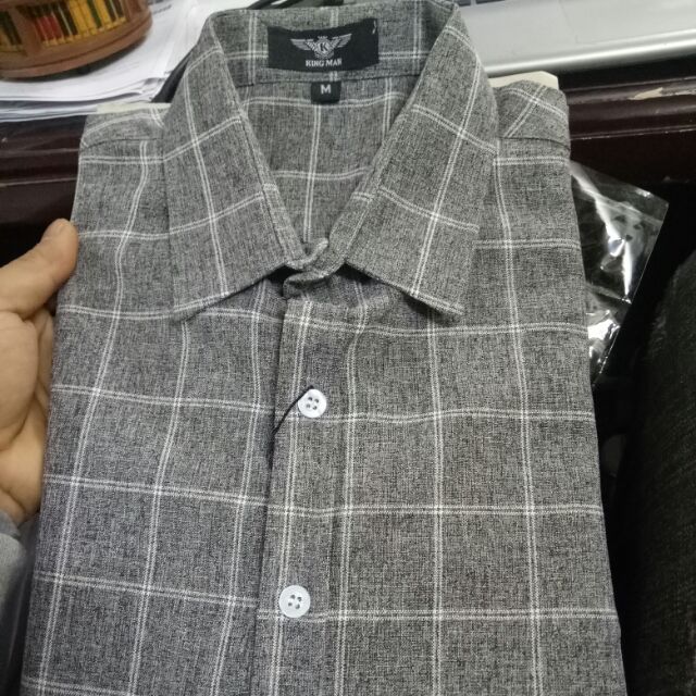 FREESHIP 99K TOÀN QUỐC_(SIÊU PHẨM) Sơ mi xám kẻ caro chống nhăn CAO CẤP | BigBuy360 - bigbuy360.vn