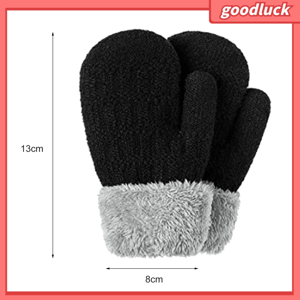 1 Đôi Găng Tay Dệt Kim Dày Dặn Màu Trơn Giữ Ấm Mùa Thu Đông Cho Bé 0-5 Tuổi