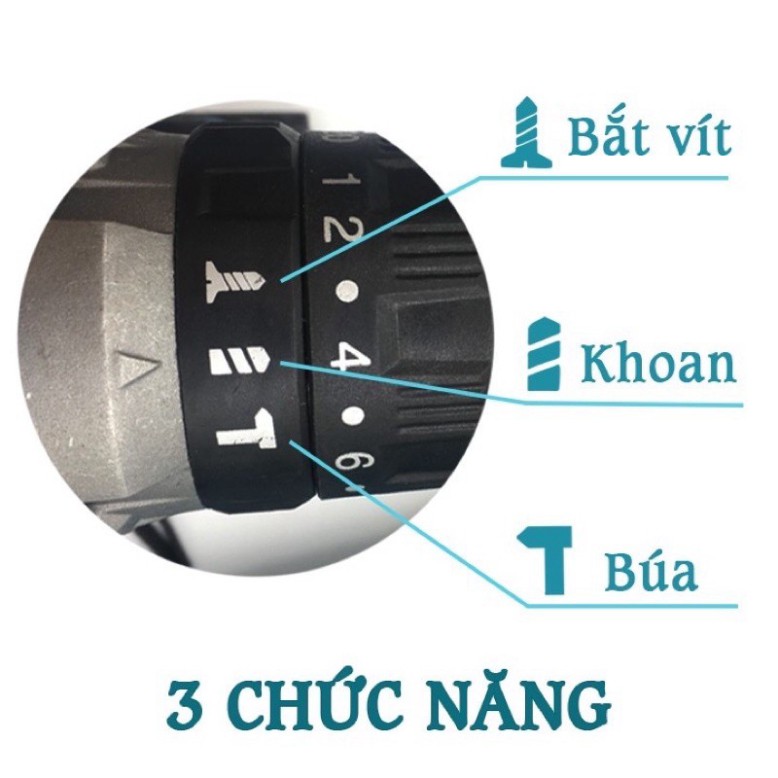 [Công Ty] Máy khoan pin MAKITA 198V 3 chức năng có búa không chổi than. BẮN VÍT BẮN TÔN CỰC KHỎE. CẢ PHỤ KIỆN