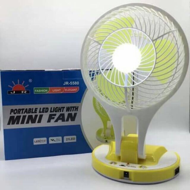 QUẠT mini LIFAN 3 CÁNH JR-5580 ( LOẠI 1 ) SIÊU MÁT 2 CẤP ĐỘ - CÓ ĐÈN CỰC SÁNG 2 CẤP ĐỘ - BTC10