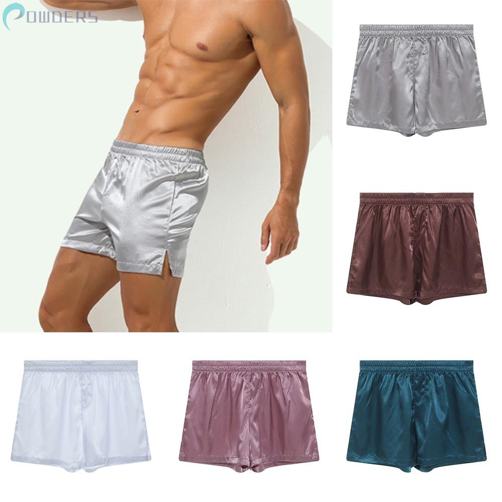 Quần Lót Boxer Vải Satin Lấp Lánh Chất Lượng Cao Thời Trang Đi Biển Cho Nam