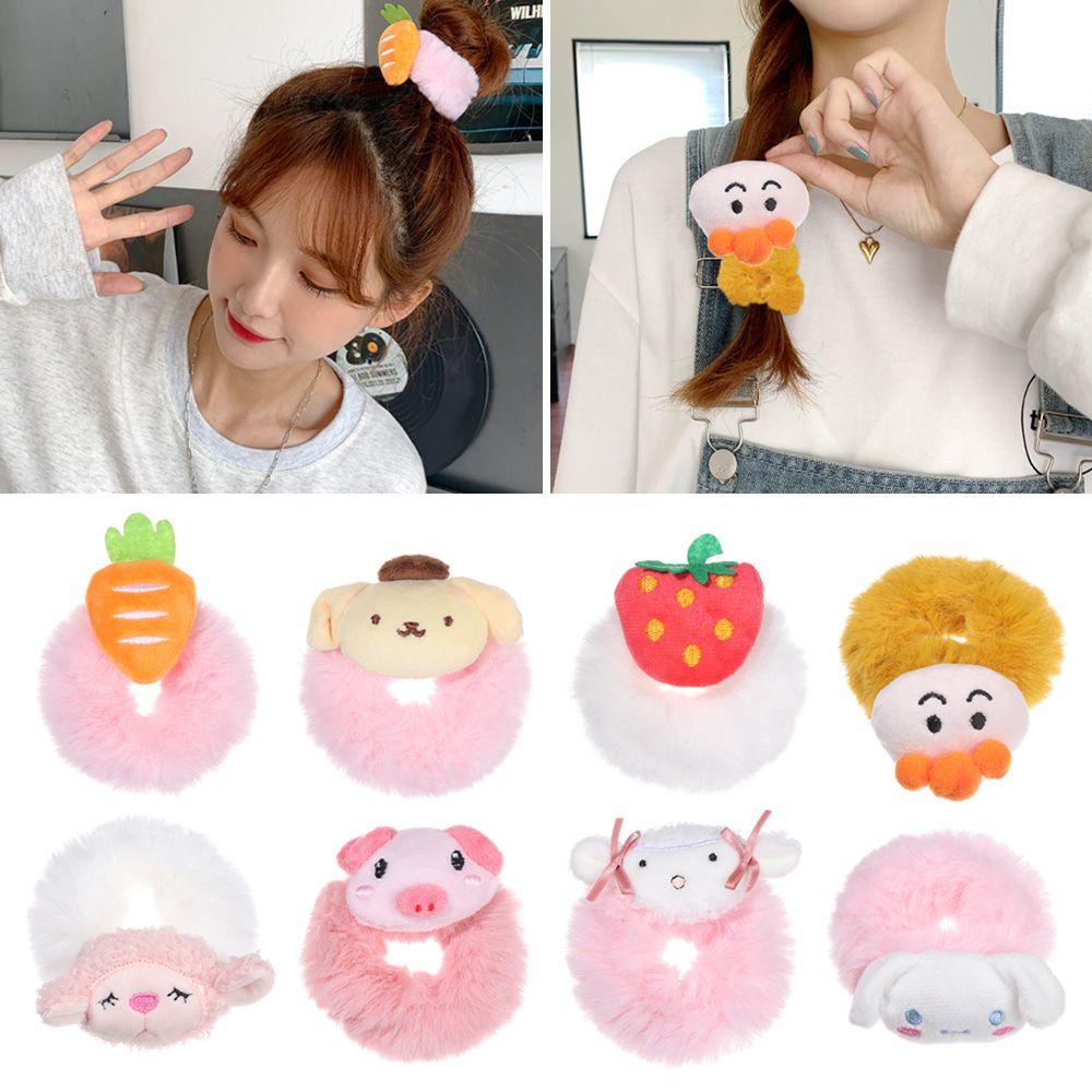 LANSEL Dây Cột Tóc Phủ Lông Nhiều Màu Sắc Xinh Xắn