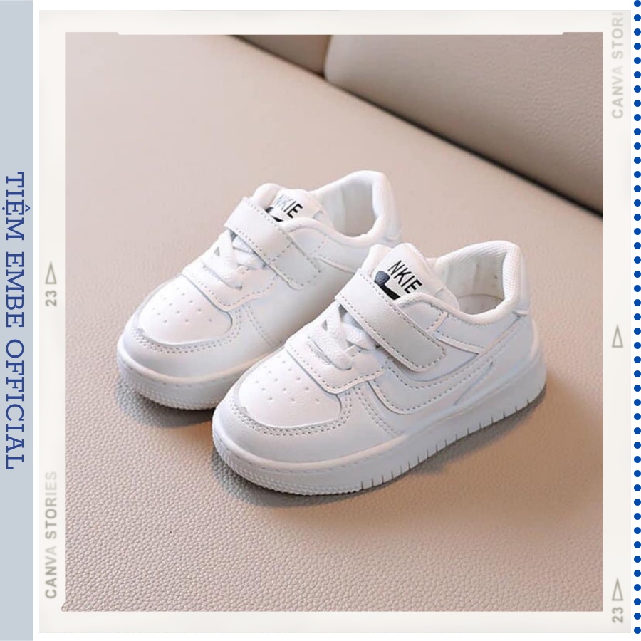 Giày thể thao NiKe Air màu trắng cho bé trai và bé gái 1 tuổi - 2 tuổi - 3 tuổi - 4 tuổi - 5 tuổi