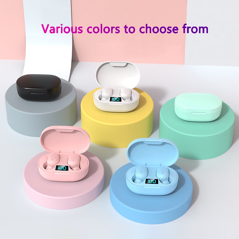 Tai Nghe Nhét Tai E6S Bluetooth 5.0 Không Dây Âm Thanh Nổi HiFi Chống Nước Có Màn Hình LED Kỹ Thuật Số Cho iPhone Xiaomi