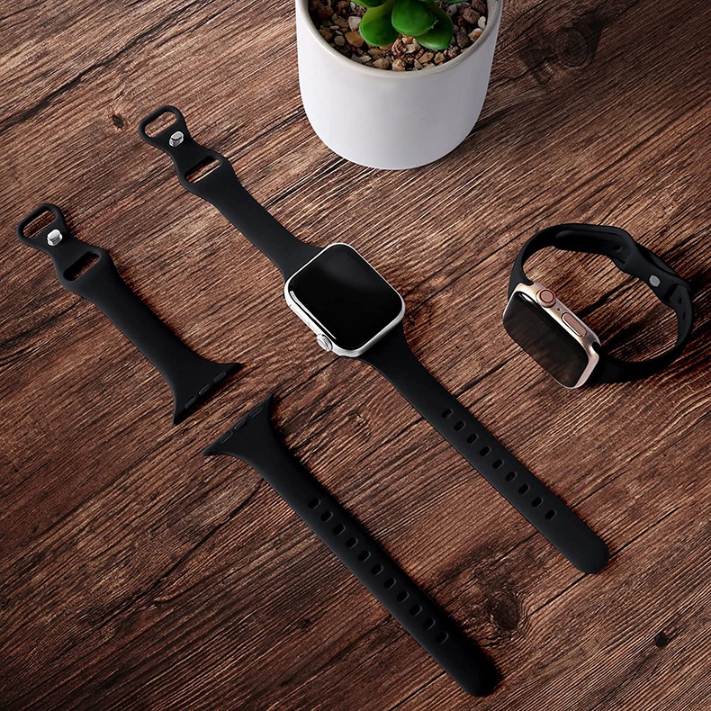 Dây Đeo Thay Thế Bằng Silicone Chất Lượng Cao 44/45MM Cho Đồng Hồ Apple Watch 7 S7 iwatch7/6/SE/5/4/3
