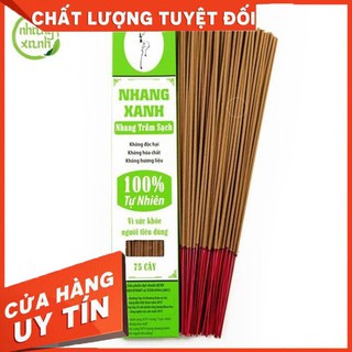 Nhang Xanh Trầm Hương chân tăm đỏ 30cm 75cây - hộp 70g