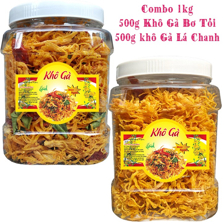 500G Khô gà lá chanh + 500G Khô gà bơ tỏi hiệu TPS