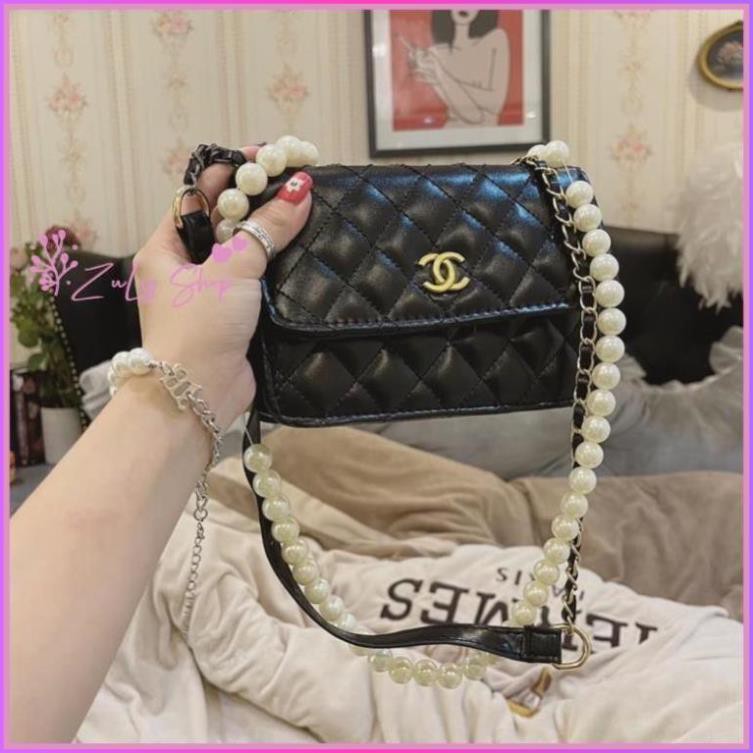 [KÈM QUÀ TẶNG] Túi đeo chéo màu đen dây ngọc [ss] | BigBuy360 - bigbuy360.vn