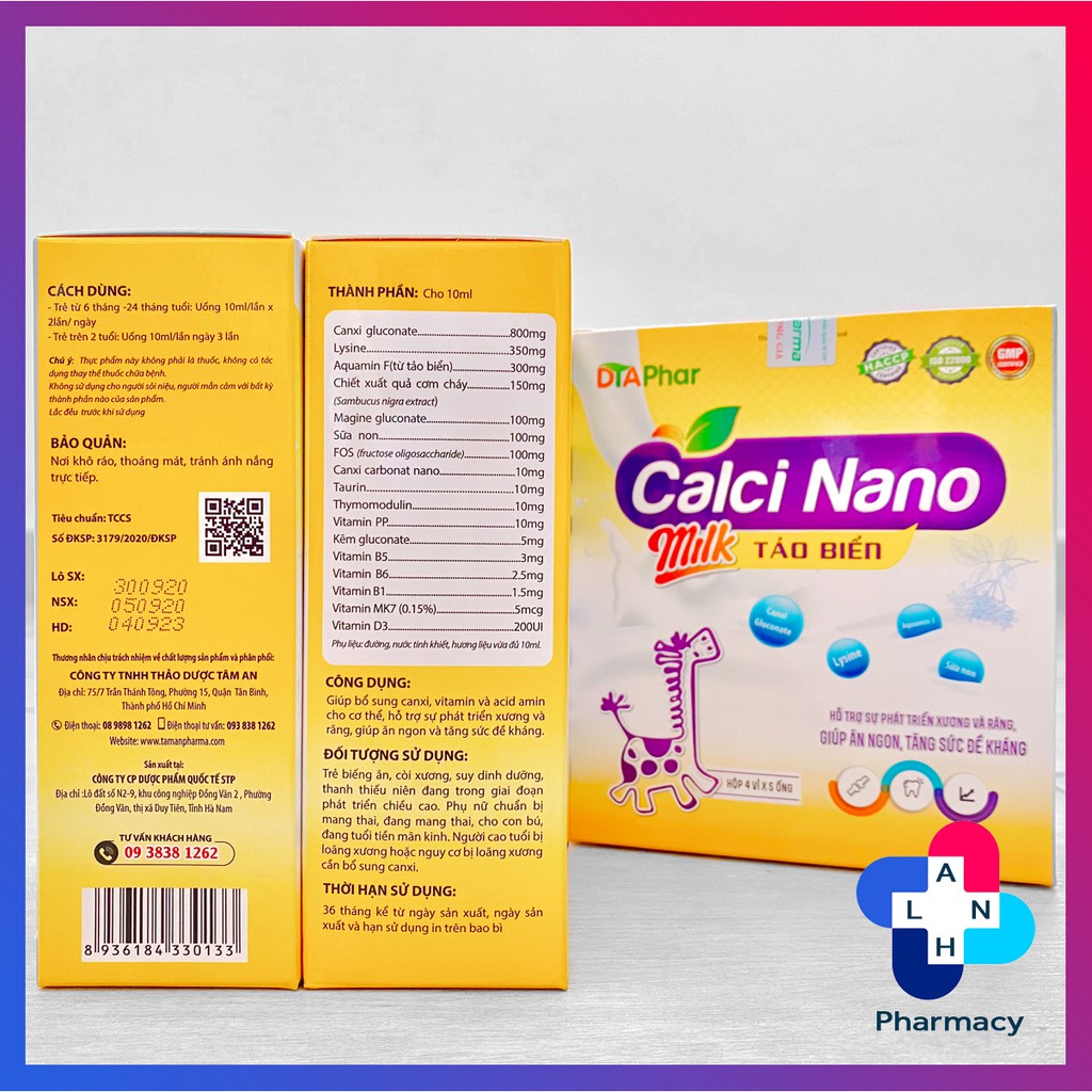 CALCI NANO MILK TẢO BIỂN - Hỗ trợ phát triển chiều cao cho bé.