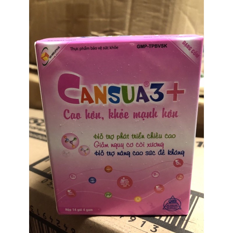 CANSUA3+ CỐM TĂNG CHIỀU CAO CHO BÉ hộp 14 gói