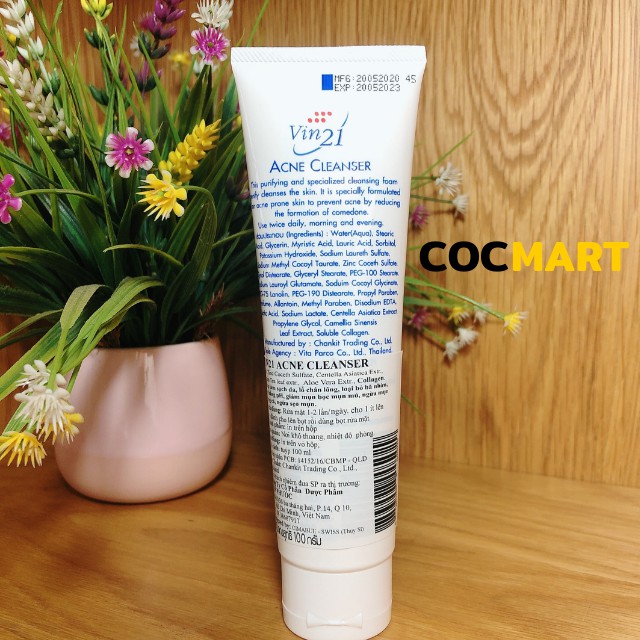 Sữa rửa mặt Vin21 Acne Cleanser Collagen