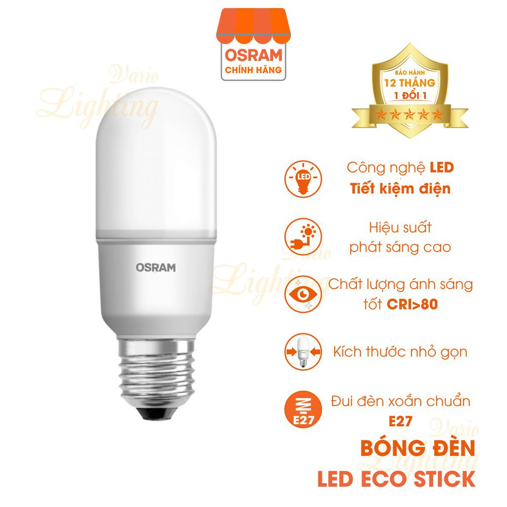 Bóng đèn LED Eco Stick E27 OSRAM - [HÀNG CHÍNH HÃNG] Thiết kế nhỏ gọn, thay thế cho bóng 3U | BigBuy360 - bigbuy360.vn