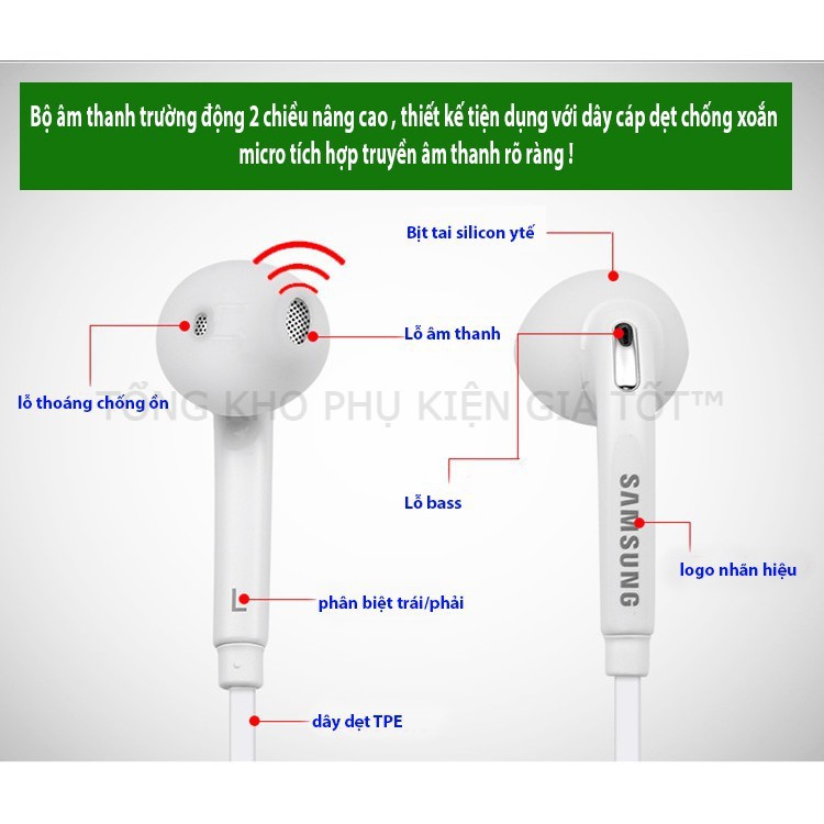 Tai Nghe Samsung S5/S6/S7/S8/S9/S10/Note6/Note8 ZIN Chính Hãng Tặng Bộ Đệm BH 12 Tháng