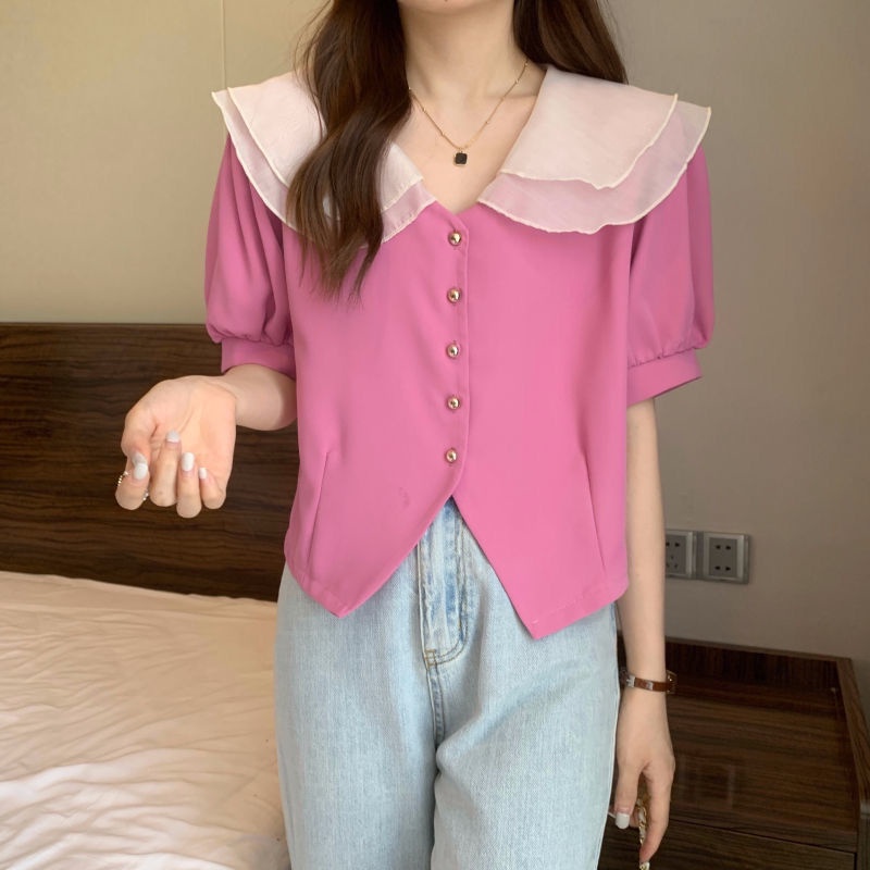 Áo NgắN Tay Cổ BúP Bê Xinh XắN Cho Nữ JL-TX-487