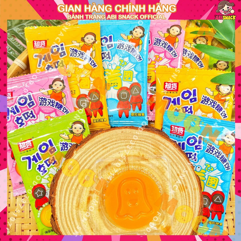 Kẹo đường dalgona kẹo đường Hàn Quốc Bbopgi hoạt hình Squid Game thử thách tách kẹo