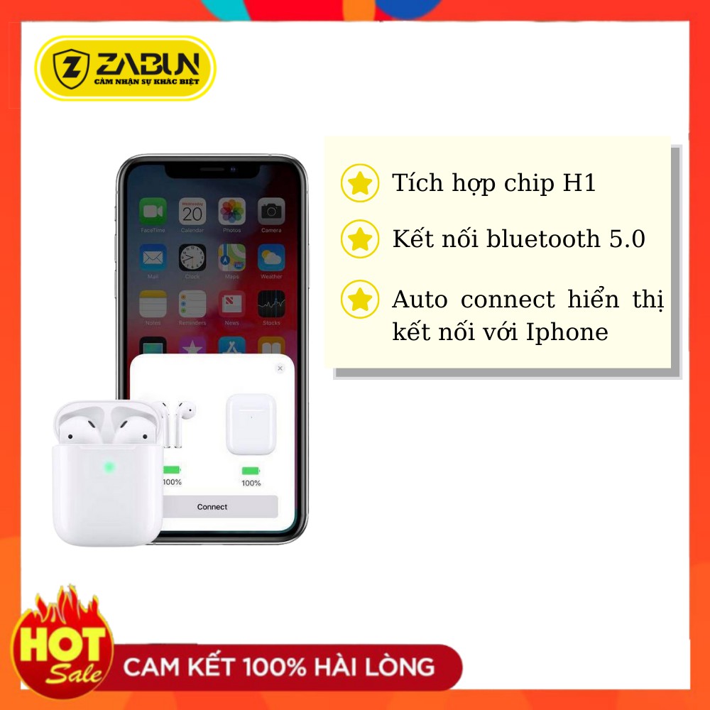 [Airpods] Tai Nghe Bluetooth Không Dây Kết Nối IOS & Android, Pin 4h, Hộp Sạc 12h, Bảo Hành 6 Tháng Lỗi 1 Đổi 1