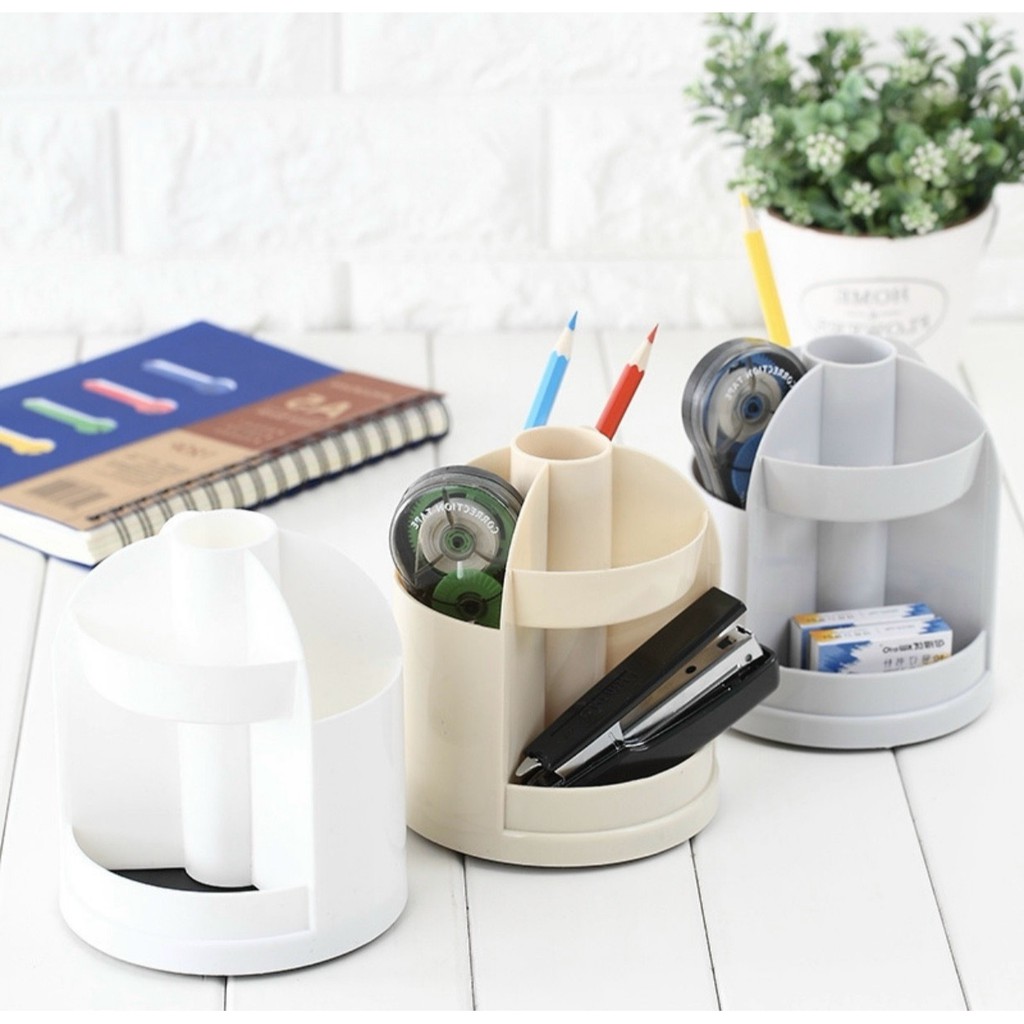 Ống Cắm Cọ Trang Điểm Hoặc Cắm Bút Xoay Tròn Tiện Dụng