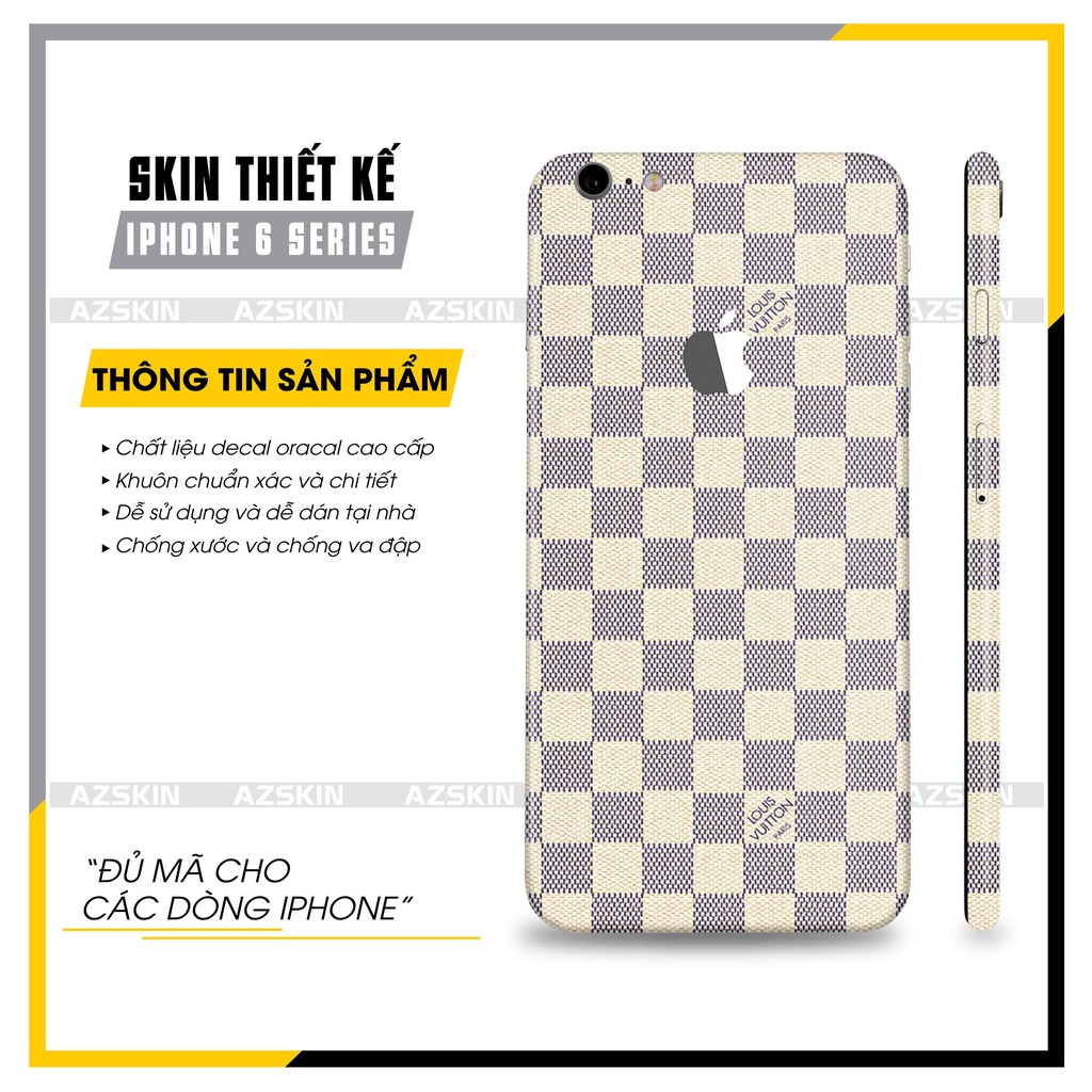 Miếng Dán IPhone 6/6S/6 Plus/6S Plus Louis Vuitton |SK_IPLB90| Film Oracal Nhập Khẩu, Khuôn Cắt CNC Dán Full Lưng Viền
