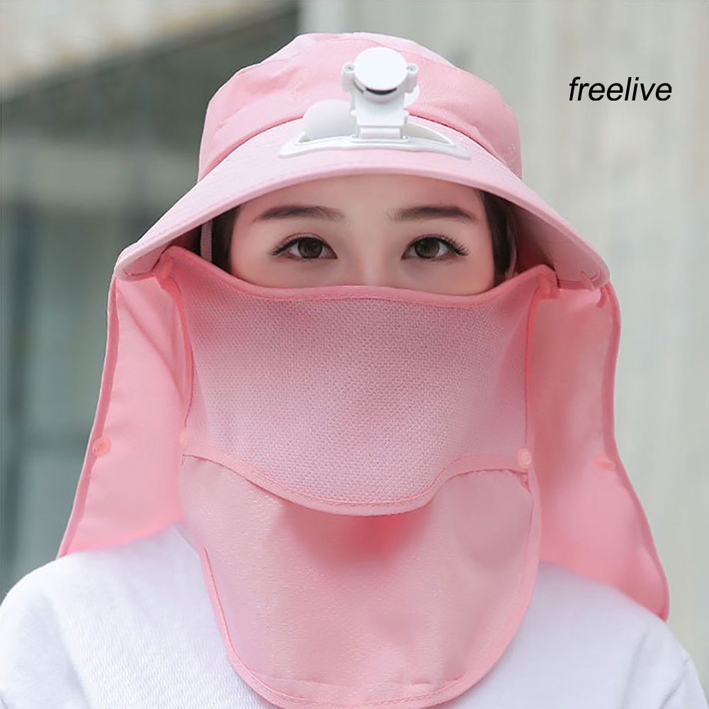 Mũ Rộng Vành Kèm Quạt Chống Nắng Có Thể Tháo Rời Tiện Dụng Thời Trang Hè S3L *