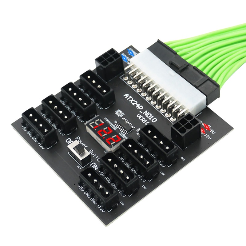 Bo Mạch Giao Tiếp Nguồn Điện 800W ATX 24Pin Sang 8x4P 2x 6P Cho Máy Đào Bitcoin