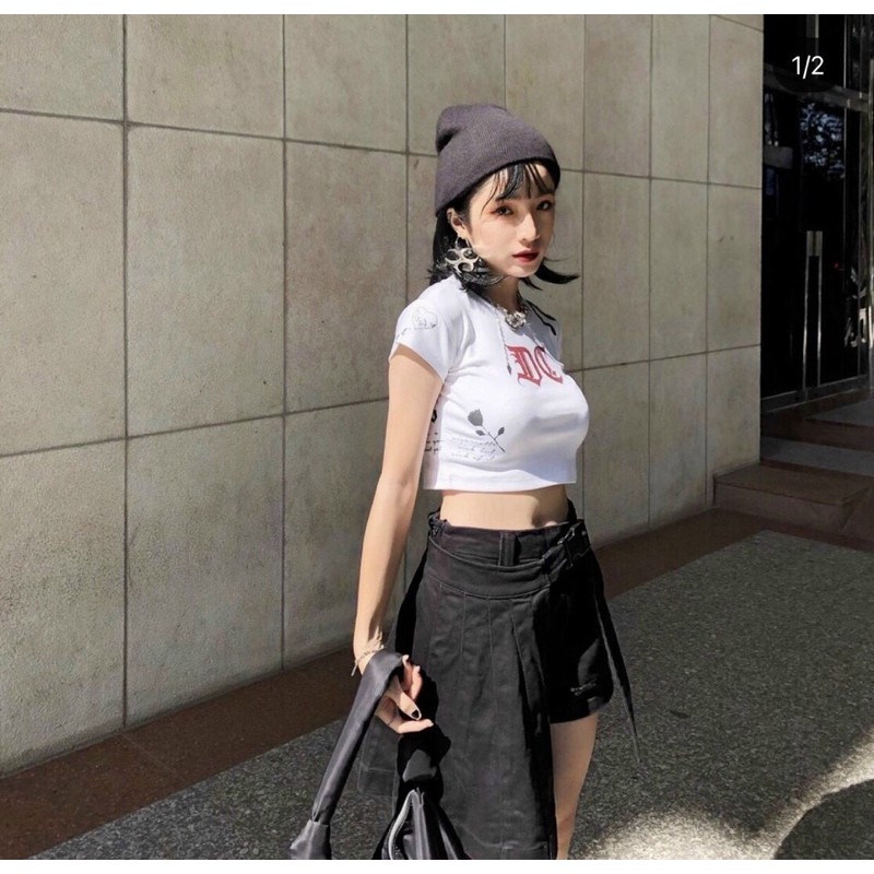 Áo croptop ôm body DC in hình Rose & Butterfly chất phát ngất 🌹🦋 | WebRaoVat - webraovat.net.vn