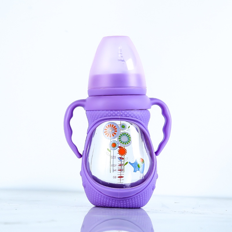 Bình sữa thủy tinh cổ rộng chống sặc an toàn cho bé dung tích 150ml/240ml