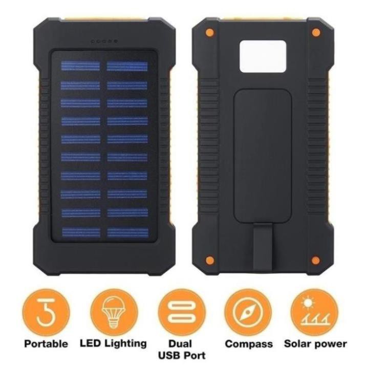 Pin sạc dự phòng năng lượng mặt trời, bin sạc dự phòng 30000mAh - Pin phone - có đèn pin