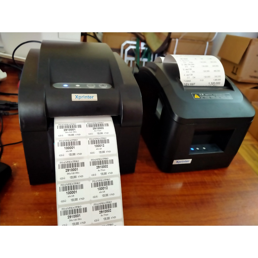 Máy In Vận Đơn, In Mã Vạch, In Tem Trà Sữa, Thương Mại Điện Tử Xprinter XP-350B, XP-350BM In Từ điện Thoại