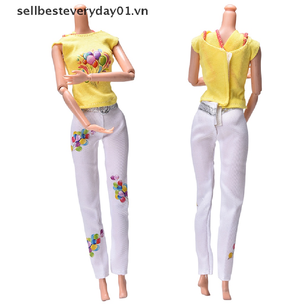 Set quần áo 2 mảnh thời trang cho búp bê barbie