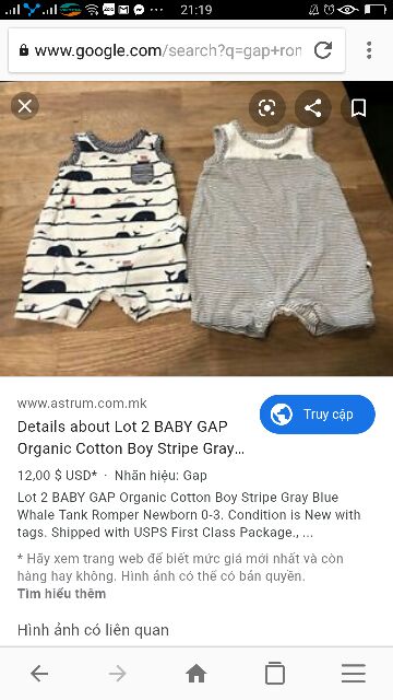 Body đùi Gap cho bé dòng organic cotton cao cấp