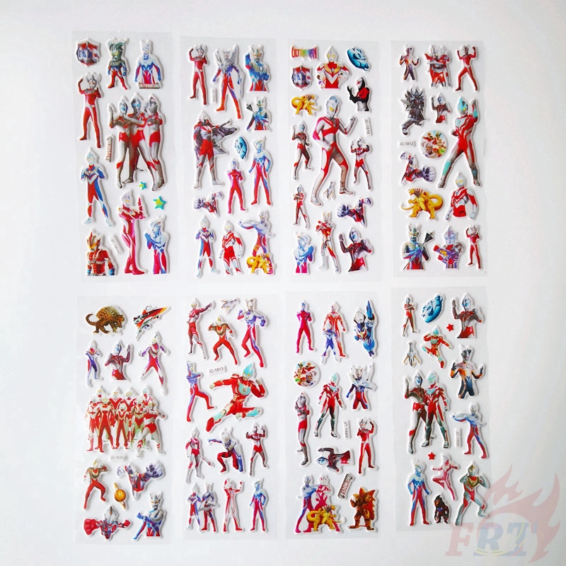 ▶ Ultraman DIY Toys Stickers ◀ 1 Sheet / 5 Sheets Cartoon 3D DIY Educational Stikers Reward Bubble Stikers