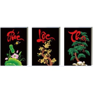 Tranh thêu chữ thập 3D Phúc Lộc Thọ 88934,121x53cm chưa thêu