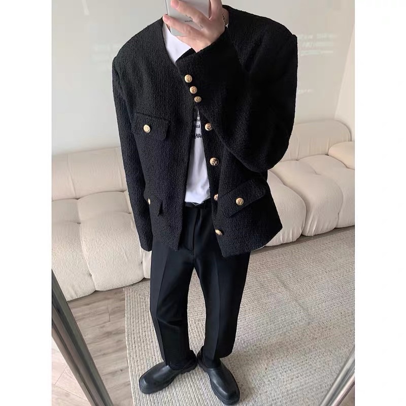 ÁO KHOÁC DẠ TWEED NAM 2 màu đen, trắng |TAHISHOP|